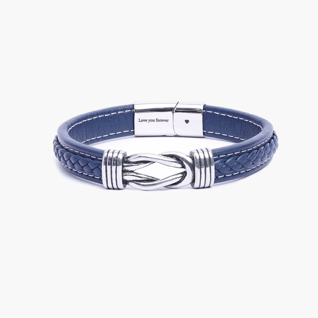 Symbolic gift idea: infinity leather bracelet with engraved sentiments