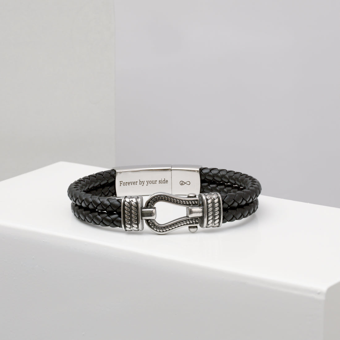 leather bracelet engraved forever by your side