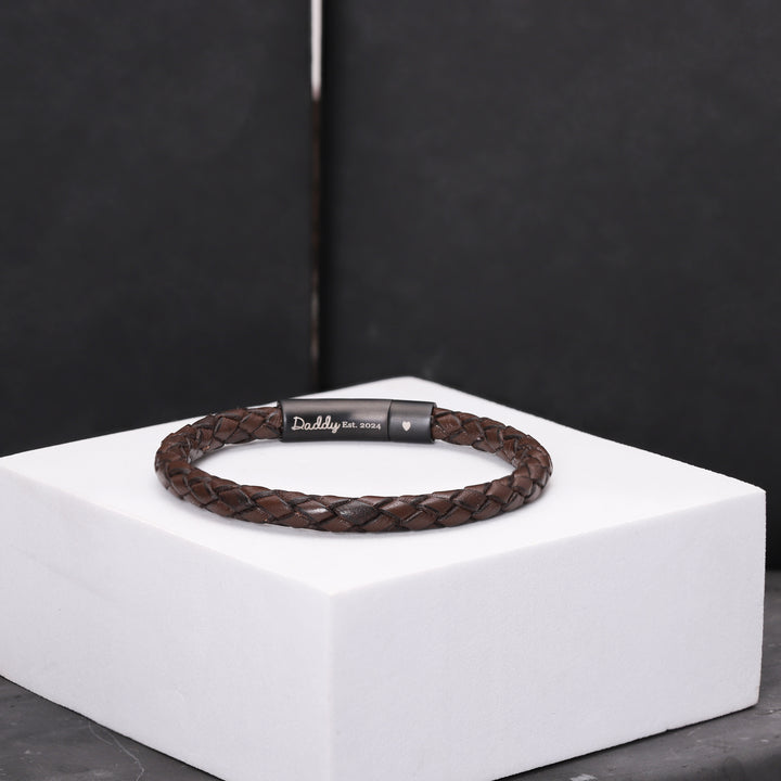 Custom Hidden Message Leather Bracelet